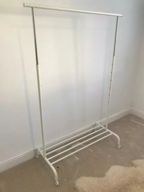 ORIGINAL     Swedish Style Clothes Rack with Caster Wheels   White