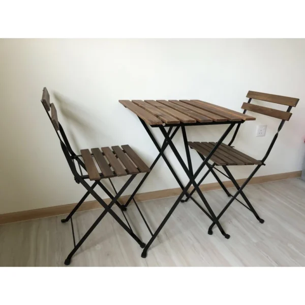 garden table with 2 chairs Acacia Color Dark Brown