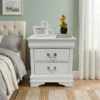 Louisse 2 Drawer Night Stand Solid Wood Bedside Table