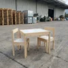 Kids  Children s Study   Play Table Set  Table with 2 Chairs White Pine