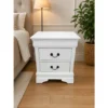 Louisse 2 Drawer Night Stand Solid Wood Bedside Table