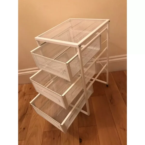 ORIGINAL     Swedish Style 3 Drawer Office Storage Cabinet   Rolling Mesh Organizer